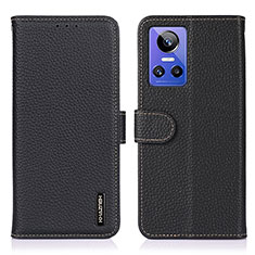 Leather Case Stands Flip Cover Holder B01H for Realme GT Neo3 5G Black