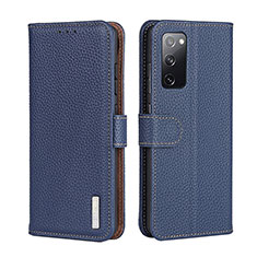 Leather Case Stands Flip Cover Holder B01H for Samsung Galaxy A02s Blue