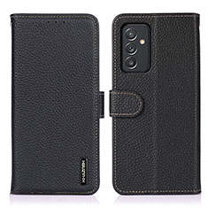 Leather Case Stands Flip Cover Holder B01H for Samsung Galaxy A15 5G Black