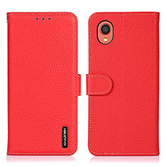 Leather Case Stands Flip Cover Holder B01H for Samsung Galaxy A22 5G SC-56B Red