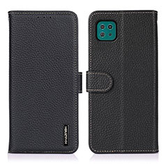 Leather Case Stands Flip Cover Holder B01H for Samsung Galaxy A22s 5G Black