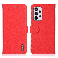 Leather Case Stands Flip Cover Holder B01H for Samsung Galaxy A33 5G Red