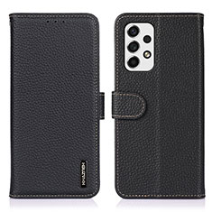 Leather Case Stands Flip Cover Holder B01H for Samsung Galaxy A53 5G Black