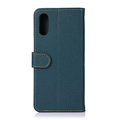Leather Case Stands Flip Cover Holder B01H for Samsung Galaxy M02 Green