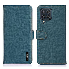 Leather Case Stands Flip Cover Holder B01H for Samsung Galaxy M32 4G Green