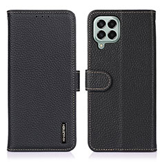Leather Case Stands Flip Cover Holder B01H for Samsung Galaxy M33 5G Black