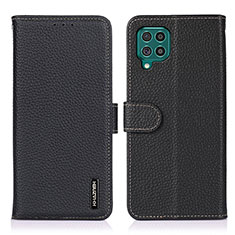 Leather Case Stands Flip Cover Holder B01H for Samsung Galaxy M62 4G Black