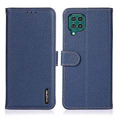 Leather Case Stands Flip Cover Holder B01H for Samsung Galaxy M62 4G Blue