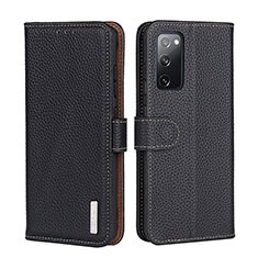 Leather Case Stands Flip Cover Holder B01H for Samsung Galaxy Note 20 5G Black