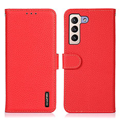 Leather Case Stands Flip Cover Holder B01H for Samsung Galaxy S21 5G Red