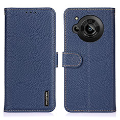 Leather Case Stands Flip Cover Holder B01H for Sharp Aquos R7 Blue