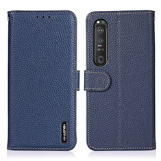 Leather Case Stands Flip Cover Holder B01H for Sony Xperia 1 III Blue