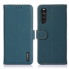 Leather Case Stands Flip Cover Holder B01H for Sony Xperia 10 III Green