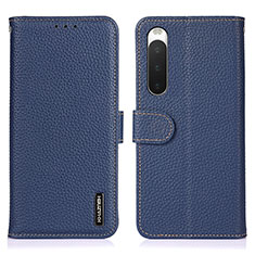 Leather Case Stands Flip Cover Holder B01H for Sony Xperia 10 IV Blue