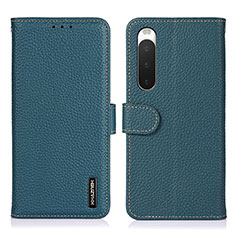 Leather Case Stands Flip Cover Holder B01H for Sony Xperia 10 IV Green