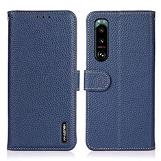 Leather Case Stands Flip Cover Holder B01H for Sony Xperia 5 III Blue