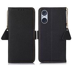 Leather Case Stands Flip Cover Holder B01H for Sony Xperia 5 V Black