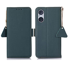 Leather Case Stands Flip Cover Holder B01H for Sony Xperia 5 V Green