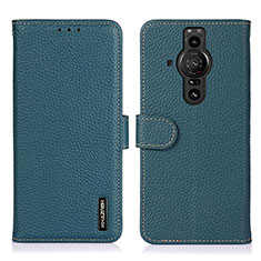 Leather Case Stands Flip Cover Holder B01H for Sony Xperia PRO-I Green