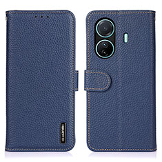 Leather Case Stands Flip Cover Holder B01H for Vivo T1 5G Blue