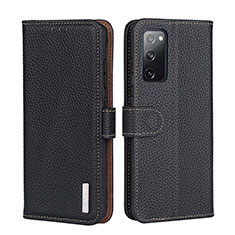 Leather Case Stands Flip Cover Holder B01H for Xiaomi Mi 10T 5G Black