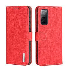 Leather Case Stands Flip Cover Holder B01H for Xiaomi Mi 10T 5G Red