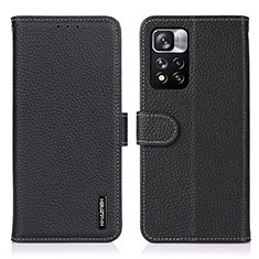 Leather Case Stands Flip Cover Holder B01H for Xiaomi Mi 11i 5G (2022) Black