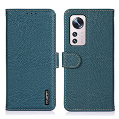 Leather Case Stands Flip Cover Holder B01H for Xiaomi Mi 12 Lite 5G Green