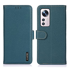 Leather Case Stands Flip Cover Holder B01H for Xiaomi Mi 12 Pro 5G Green