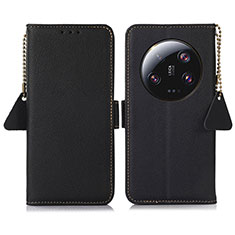 Leather Case Stands Flip Cover Holder B01H for Xiaomi Mi 13 Ultra 5G Black