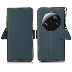 Leather Case Stands Flip Cover Holder B01H for Xiaomi Mi 13 Ultra 5G Green