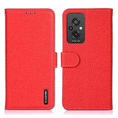 Leather Case Stands Flip Cover Holder B01H for Xiaomi Redmi 11 Prime 4G Red