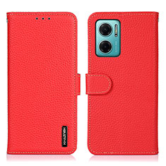 Leather Case Stands Flip Cover Holder B01H for Xiaomi Redmi 11 Prime 5G Red