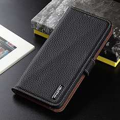Leather Case Stands Flip Cover Holder B01H for Xiaomi Redmi 9i Black