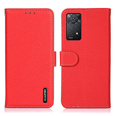 Leather Case Stands Flip Cover Holder B01H for Xiaomi Redmi Note 11 Pro 5G Red