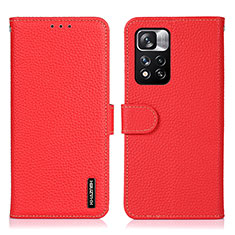 Leather Case Stands Flip Cover Holder B01H for Xiaomi Redmi Note 11 Pro+ Plus 5G Red
