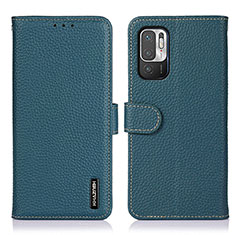 Leather Case Stands Flip Cover Holder B01H for Xiaomi Redmi Note 11 SE 5G Green