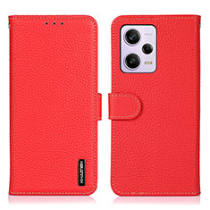 Leather Case Stands Flip Cover Holder B01H for Xiaomi Redmi Note 12 Pro 5G Red