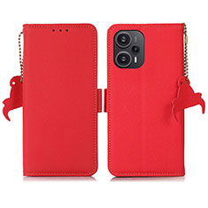 Leather Case Stands Flip Cover Holder B01H for Xiaomi Redmi Note 12 Turbo 5G Red