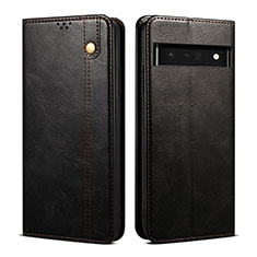 Leather Case Stands Flip Cover Holder B01S for Google Pixel 6 Pro 5G Black