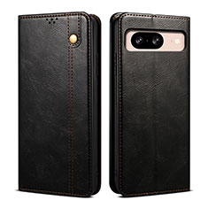 Leather Case Stands Flip Cover Holder B01S for Google Pixel 8 5G Black