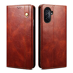 Leather Case Stands Flip Cover Holder B01S for Huawei Enjoy 50 Brown