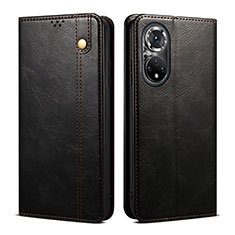 Leather Case Stands Flip Cover Holder B01S for Huawei Honor 50 5G Black