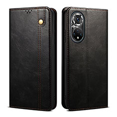 Leather Case Stands Flip Cover Holder B01S for Huawei Honor 50 Pro 5G Black