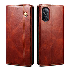 Leather Case Stands Flip Cover Holder B01S for Huawei Honor 50 SE 5G Brown