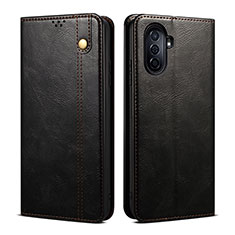 Leather Case Stands Flip Cover Holder B01S for Huawei Nova Y70 Black