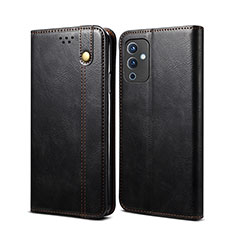 Leather Case Stands Flip Cover Holder B01S for OnePlus 9 5G Black