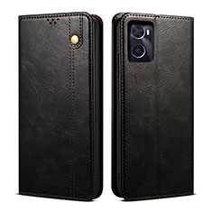 Leather Case Stands Flip Cover Holder B01S for Oppo A76 Black