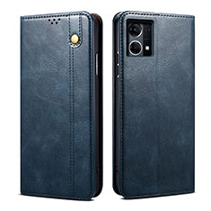 Leather Case Stands Flip Cover Holder B01S for Oppo Reno7 4G Blue