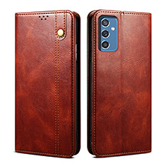 Leather Case Stands Flip Cover Holder B01S for Samsung Galaxy A04s Brown